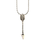 Necklace with an arrow pendant on a white background