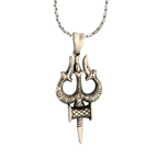 Trishul Damru 92.5 Silver Pendant for Men & Women