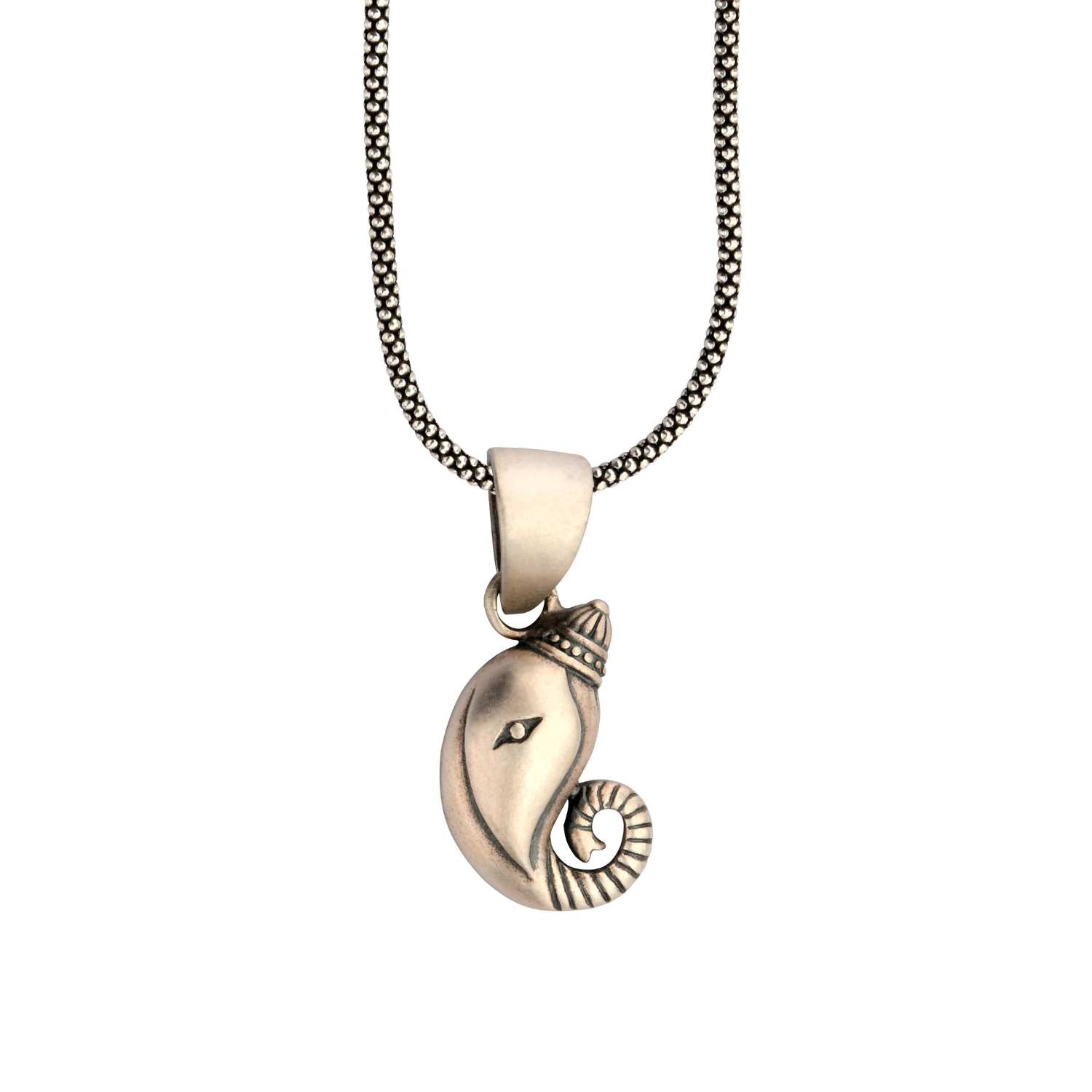 Minimal Ganesh 92.5 Silver Pendant for Men & Women
