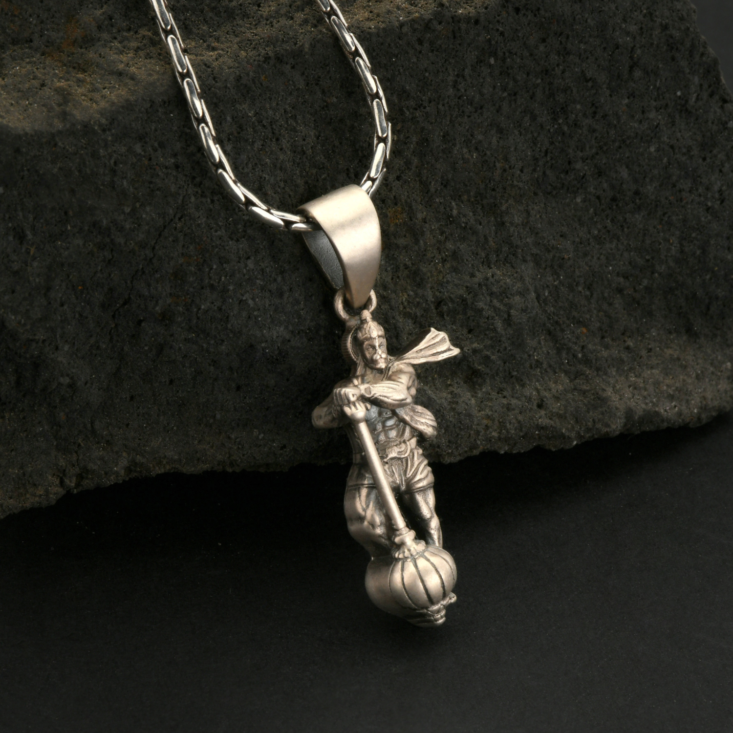 Hanuman Ji Gada 92.5 Silver Pendant for Men & Women