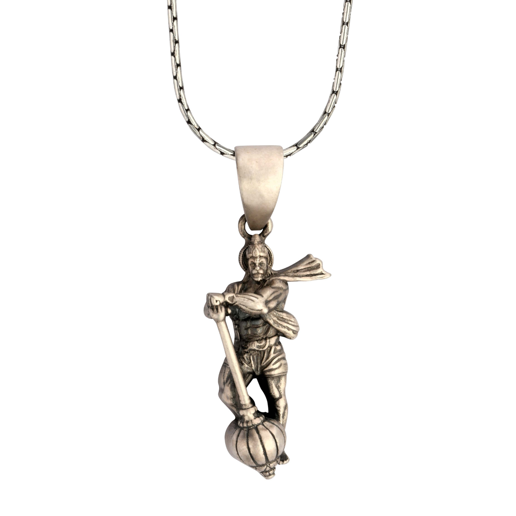 Hanuman Ji Gada 92.5 Silver Pendant for Men & Women