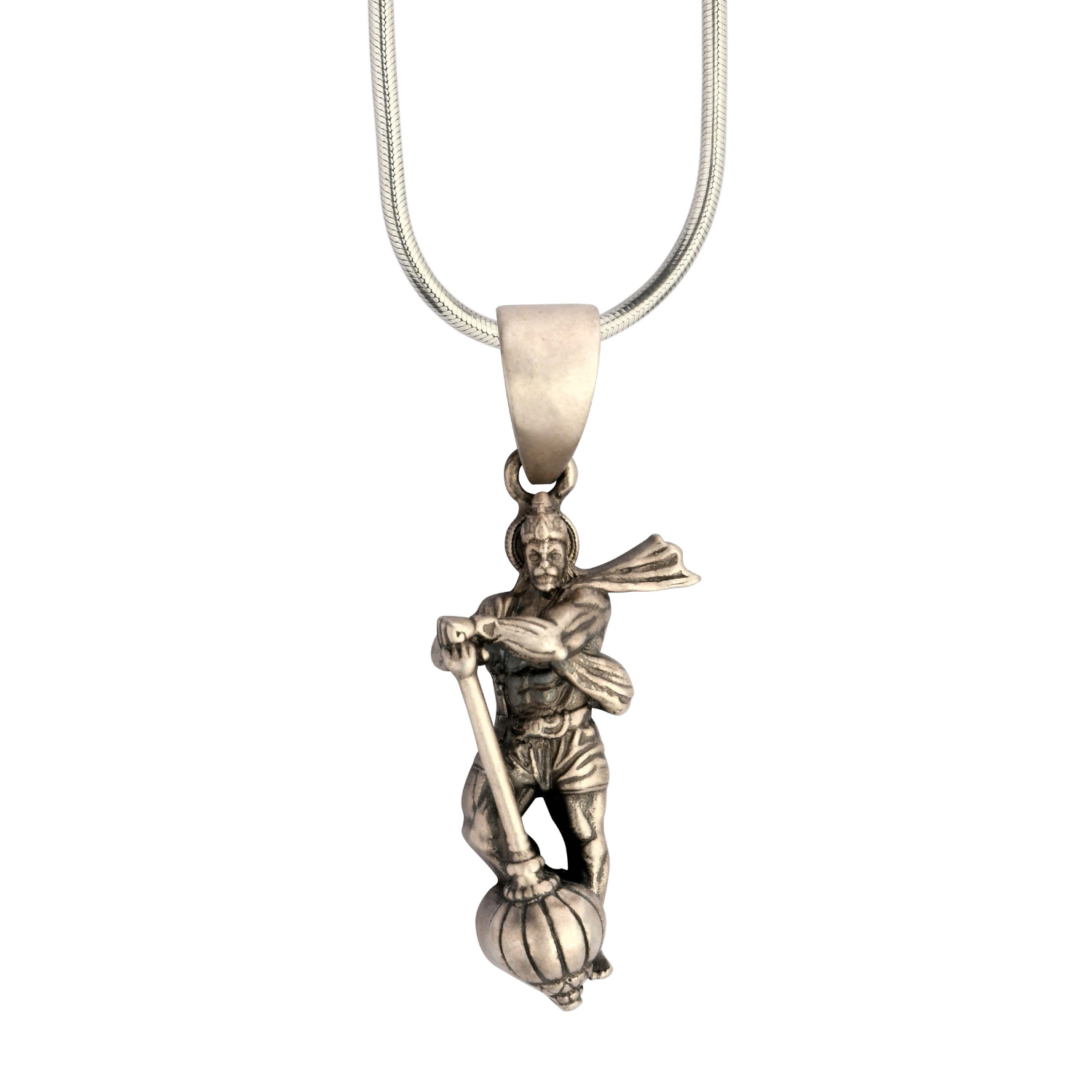 Hanuman Ji Gada 92.5 Silver Pendant for Men & Women
