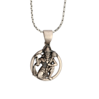 Circular Hanuman 92.5 Silver Pendant | Unisex Spiritual Necklace