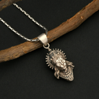 Royal Hanuman Face 92.5 Silver Pendant | Unisex Spiritual Necklace