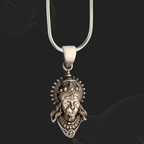 Royal Hanuman Face 92.5 Silver Pendant | Unisex Spiritual Necklace